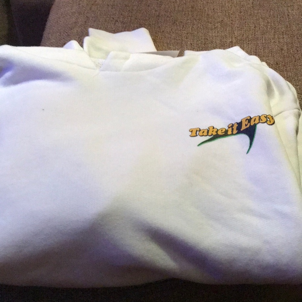 White Mens FashonNova hoodie size medium